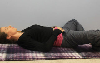 Bound angle reclined yoga pose