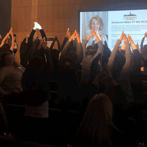 Dustienne leading movement at 2020 Endometriosis Summit